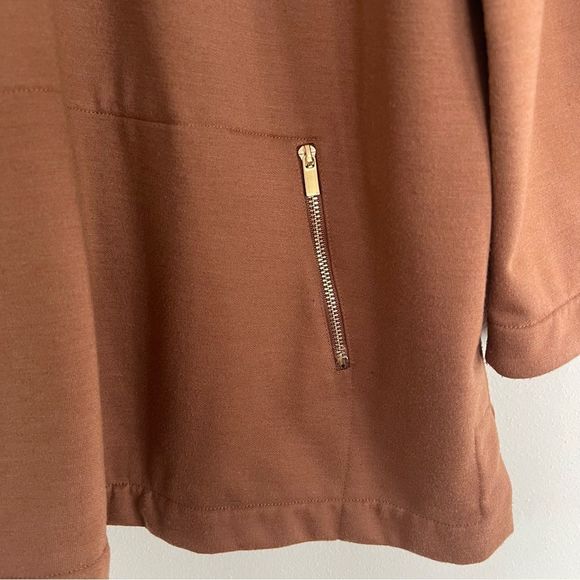 Soft Surroundings Hazelnut Brown Quarter Zip Marlowe Pullover Sweatshirt size 1X - Picture 3 of 8